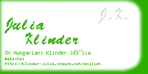 julia klinder business card